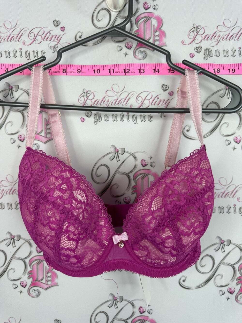 Ann summers bra 30H rare jewel Lace Underwire Bra in Berry Pink - Babydoll Bling